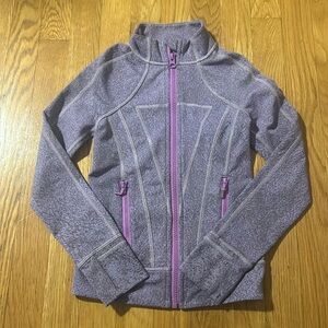 Ivivva Purple Heather Zip-Up Jacket with Pink Zippers